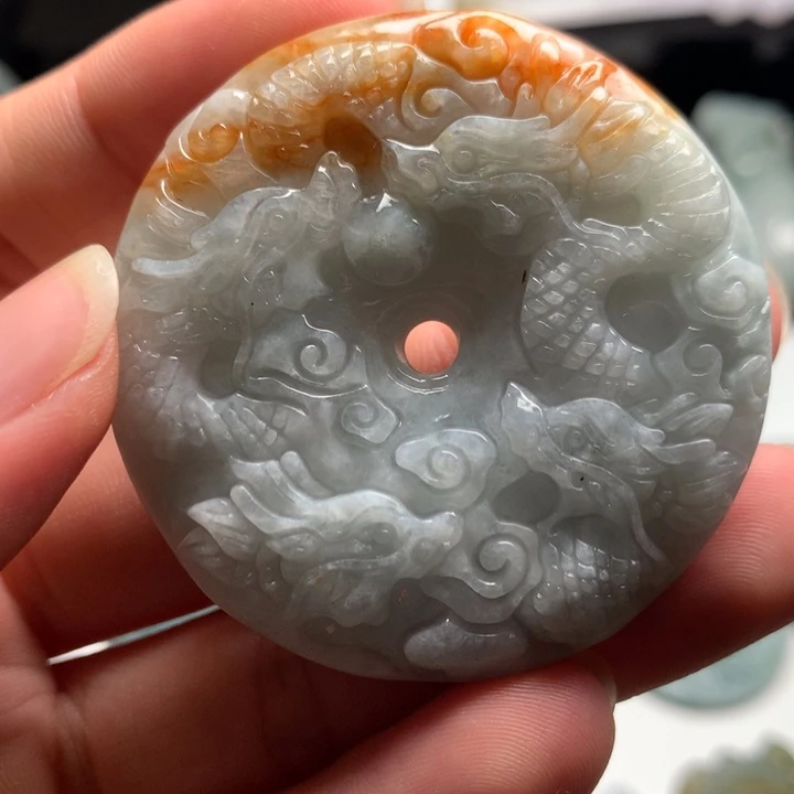 翡翠未镶嵌颈饰九龙23