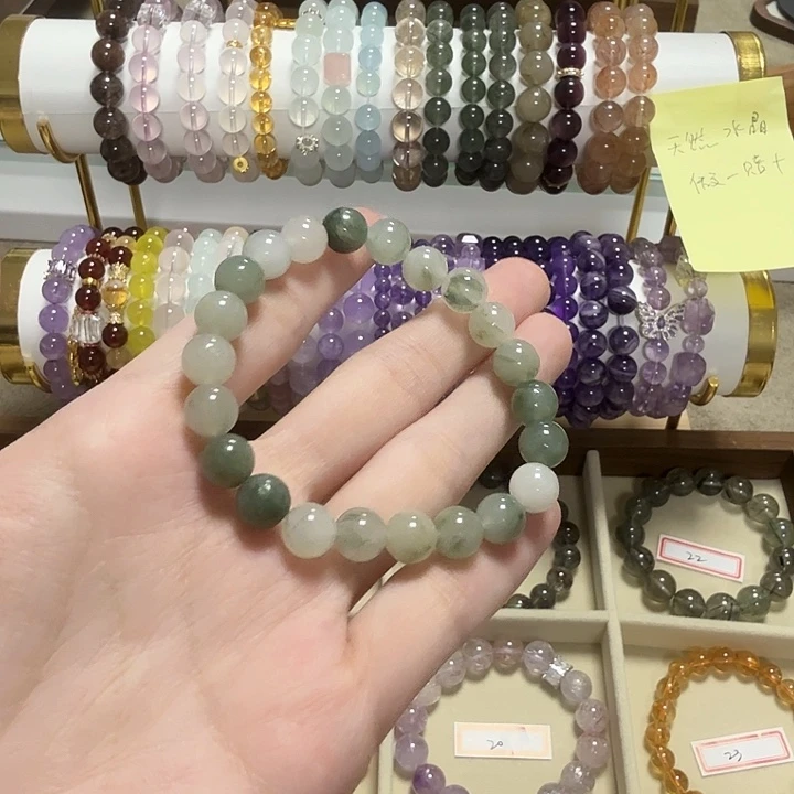 手镯水晶银S925镶嵌手串