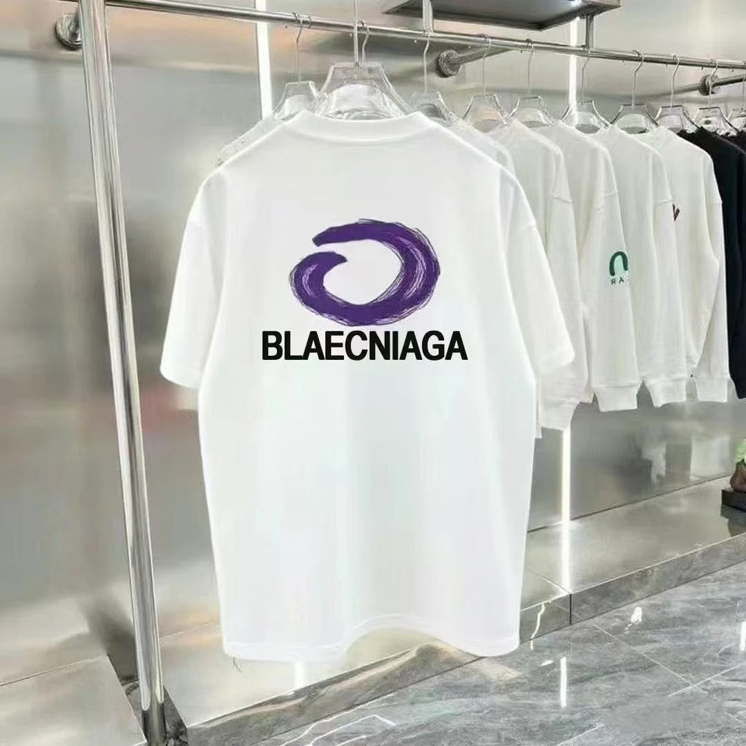 2025新款双面印花字母发泡短袖T恤466