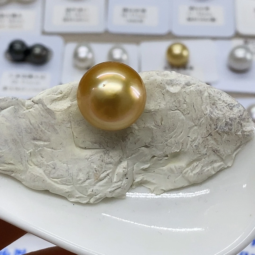 未镶嵌浓茶金15➕馒头单颗海水珍珠