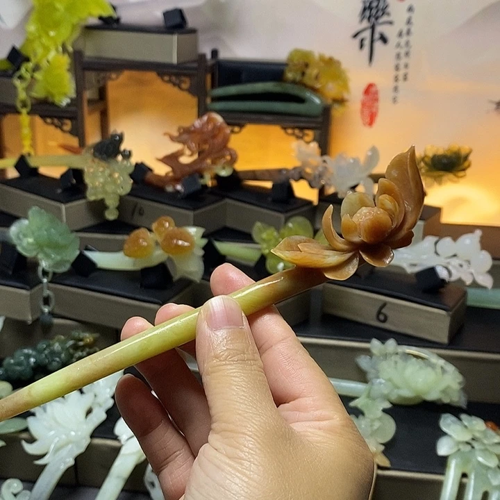 蛇纹石玉合金发饰