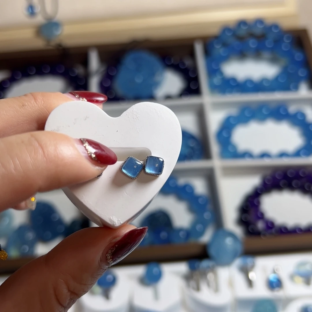 改***境海蓝耳环直播间专拍