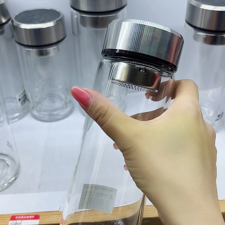 万象品牌单层玻璃杯U409R➕杯套