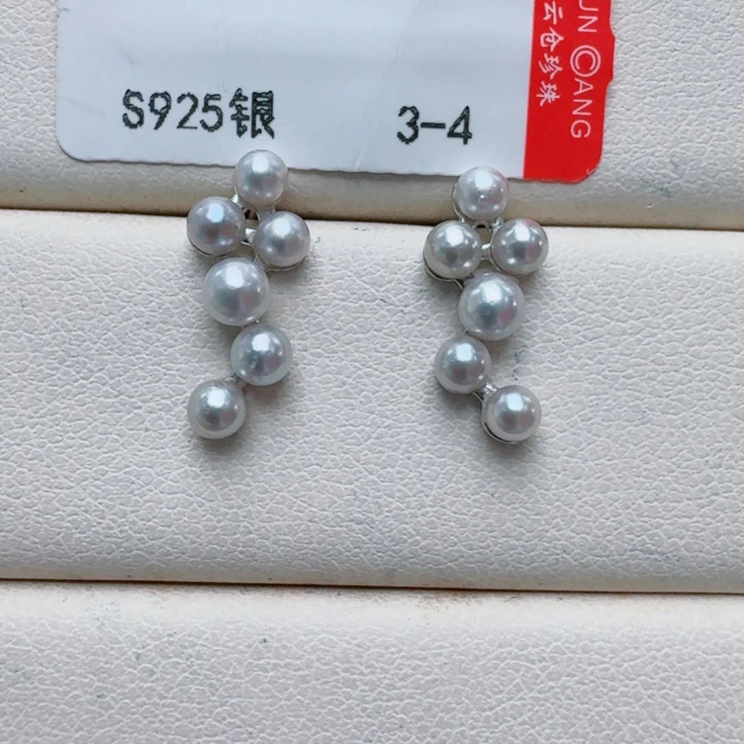 耳饰海水珍珠银S925镶嵌@@ye435