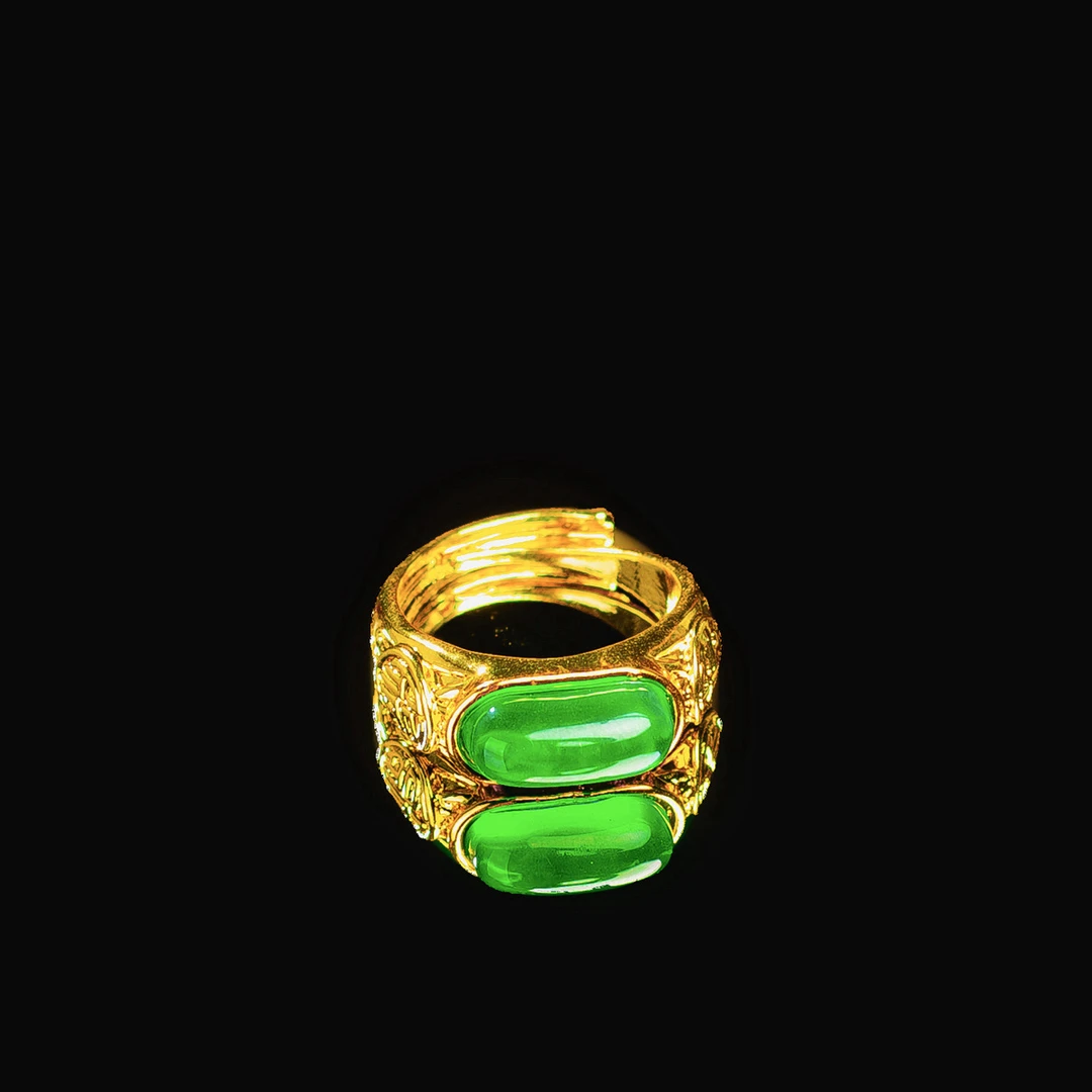 ｛云南会展甄选王会长专属｝jzct01精美时尚绿色 马鞍戒指