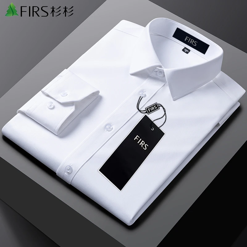 【莫代尔易打理】杉杉男装新款秋季薄款长袖高档衬衫男款白色衬衣男