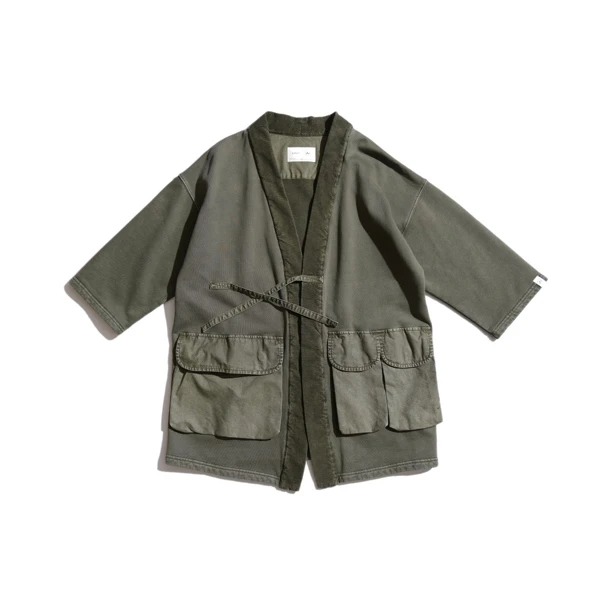 重磅470克加绒件染水洗三袋道袍外套