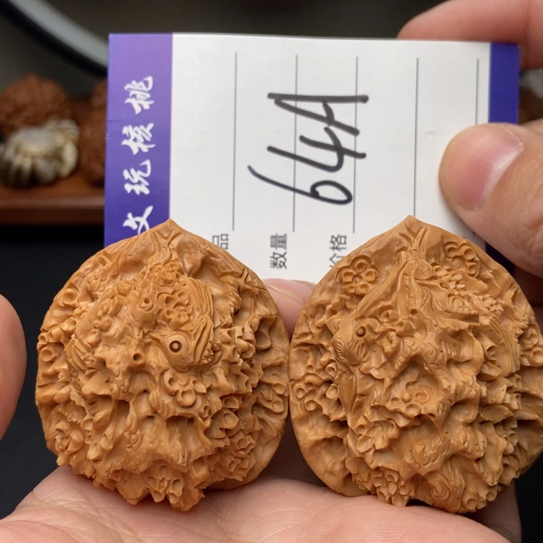 吊坠文玩核桃44喜上眉梢 雕刻