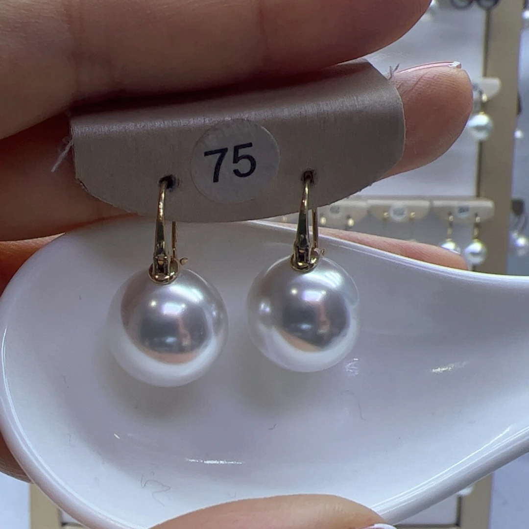 淡水珍珠耳饰18K金镶嵌