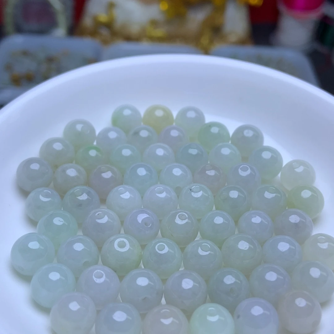 未镶嵌手链翡翠卡8.4冰绿10个