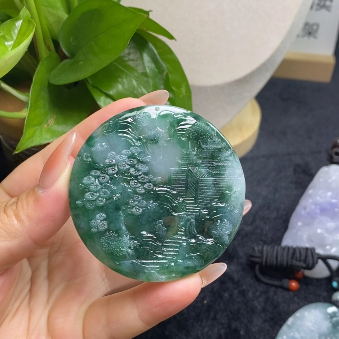 翡翠未镶嵌颈饰天*缅甸天然A货翡翠