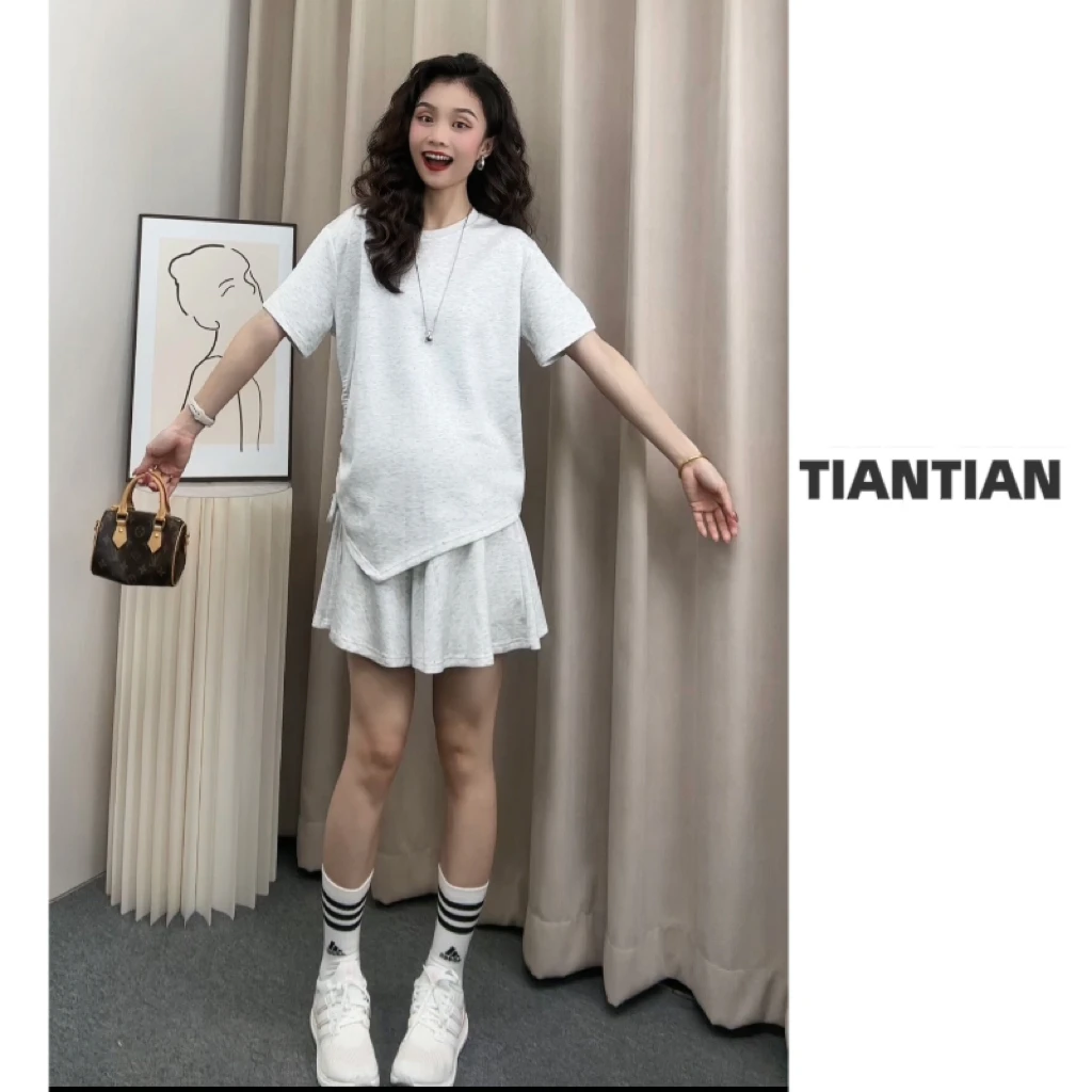 【恬恬】2025孕妇【星空】夏装半身裙+抽绳烫钻套装#7229