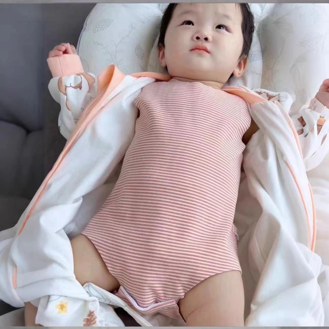 宝宝护肚背心包屁衣婴儿打底马甲春秋冬婴幼儿德绒连体衣加厚保暖