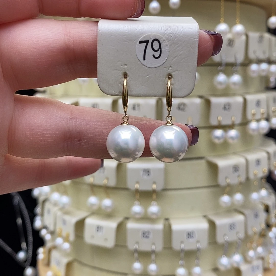 淡水珍珠耳饰18K金镶嵌