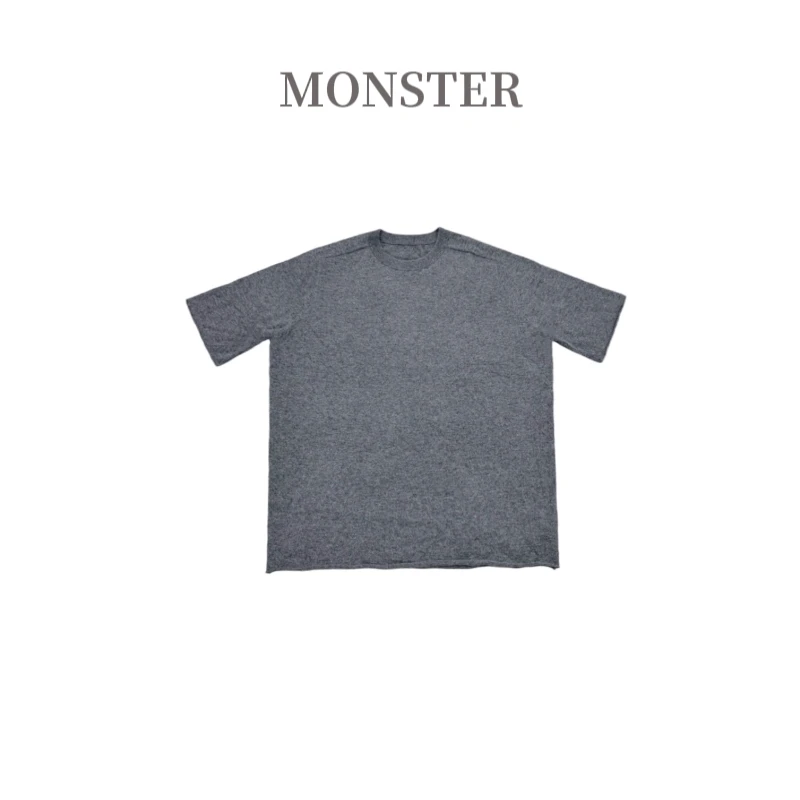 简约百搭 纯色立体肩缝宽松休闲针织女大版T恤 C0058