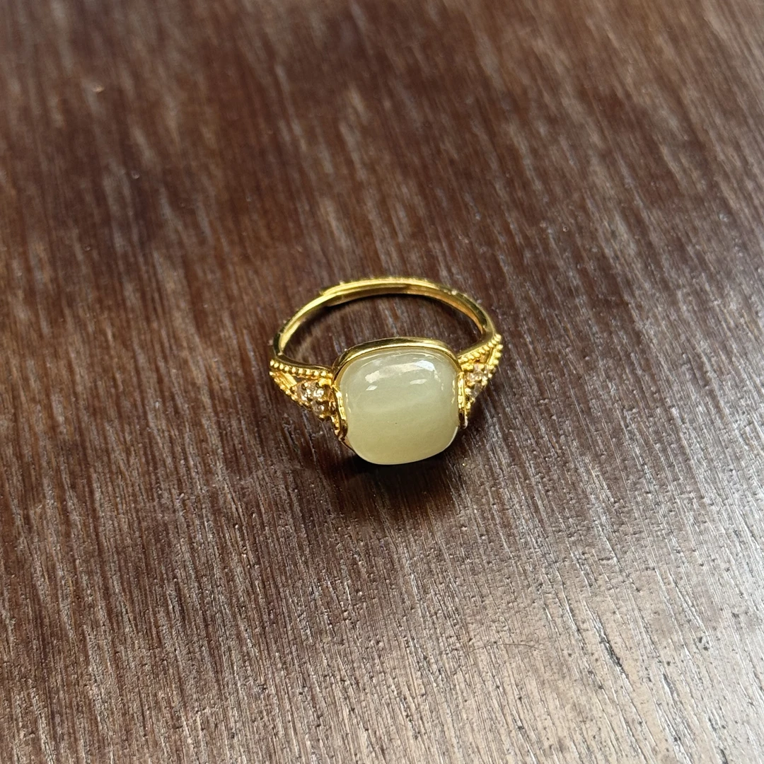 【久寻珠宝】和田玉方晴水葡萄肉戒指拍一发一（多样性发货）