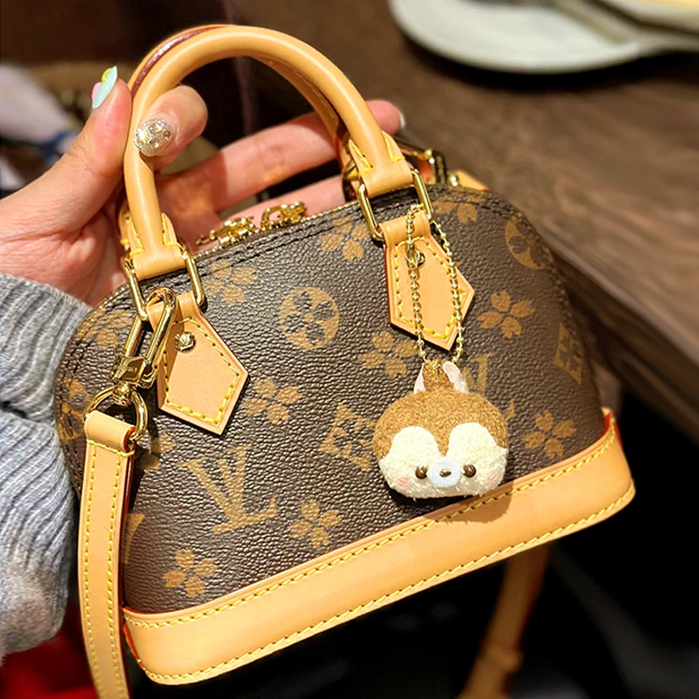 澳门正品2025新款奢侈品老花小众迷你贝壳包女手提包单肩斜挎包包