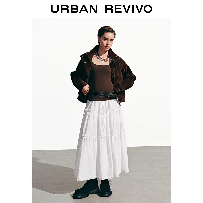 UR2025冬季新款女装流光风灯芯绒棉服外套UYL150053+