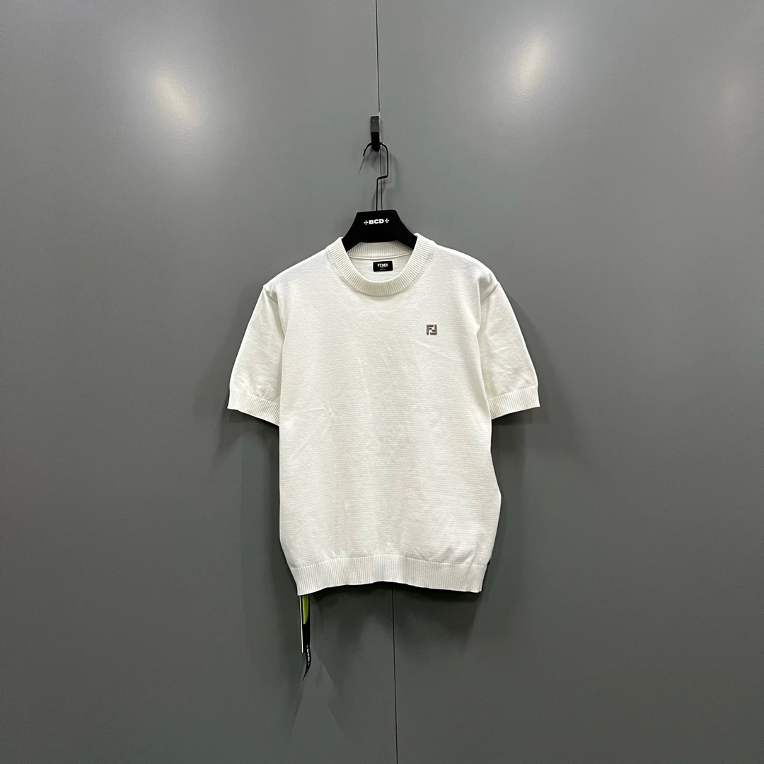 99新 FENDI/芬迪 (ll) FF小logo针织短袖 46码/608039