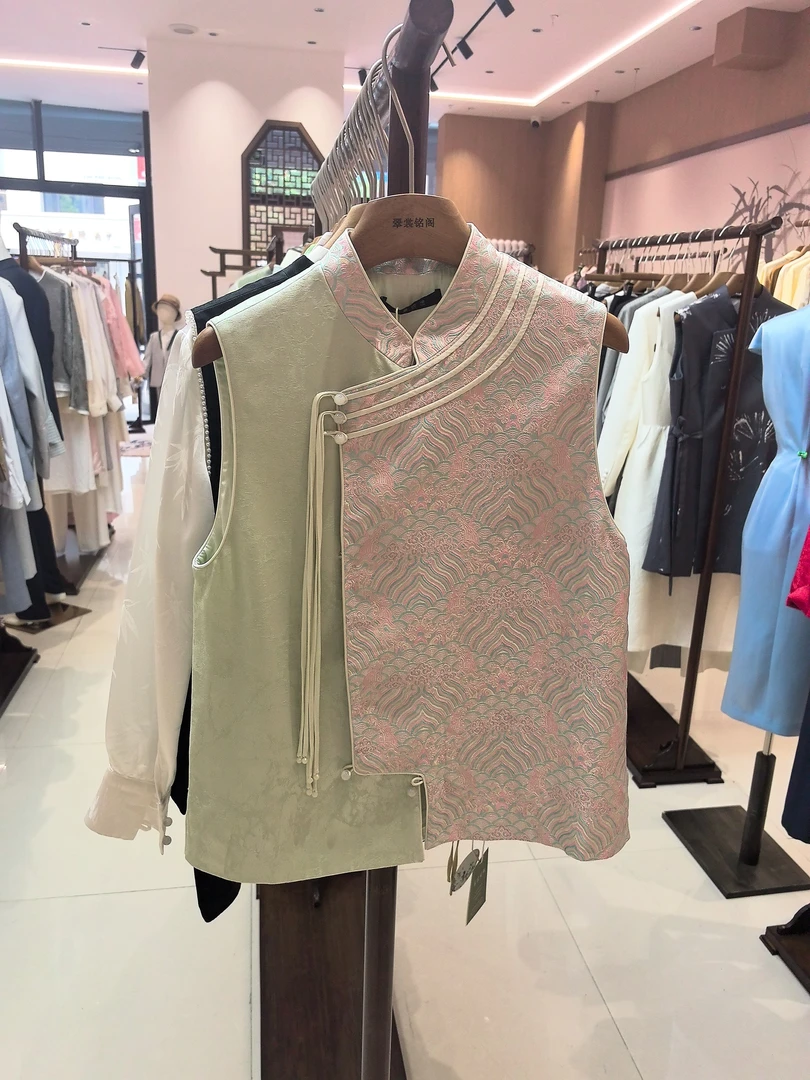网红衬衫汉服夏季提花上衣明制立领新中式女装设计师