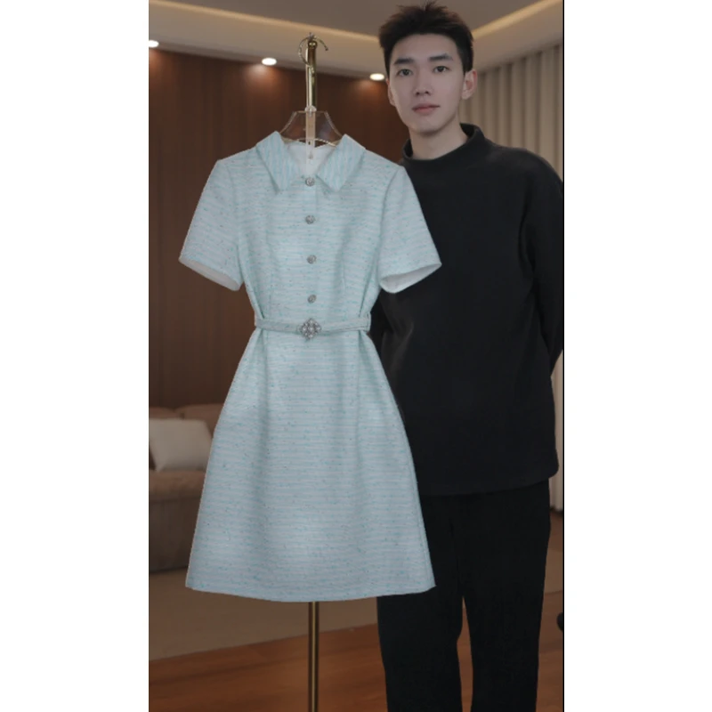 【语馨服饰轻奢女装】6624气质时尚收腰短袖显瘦连衣裙