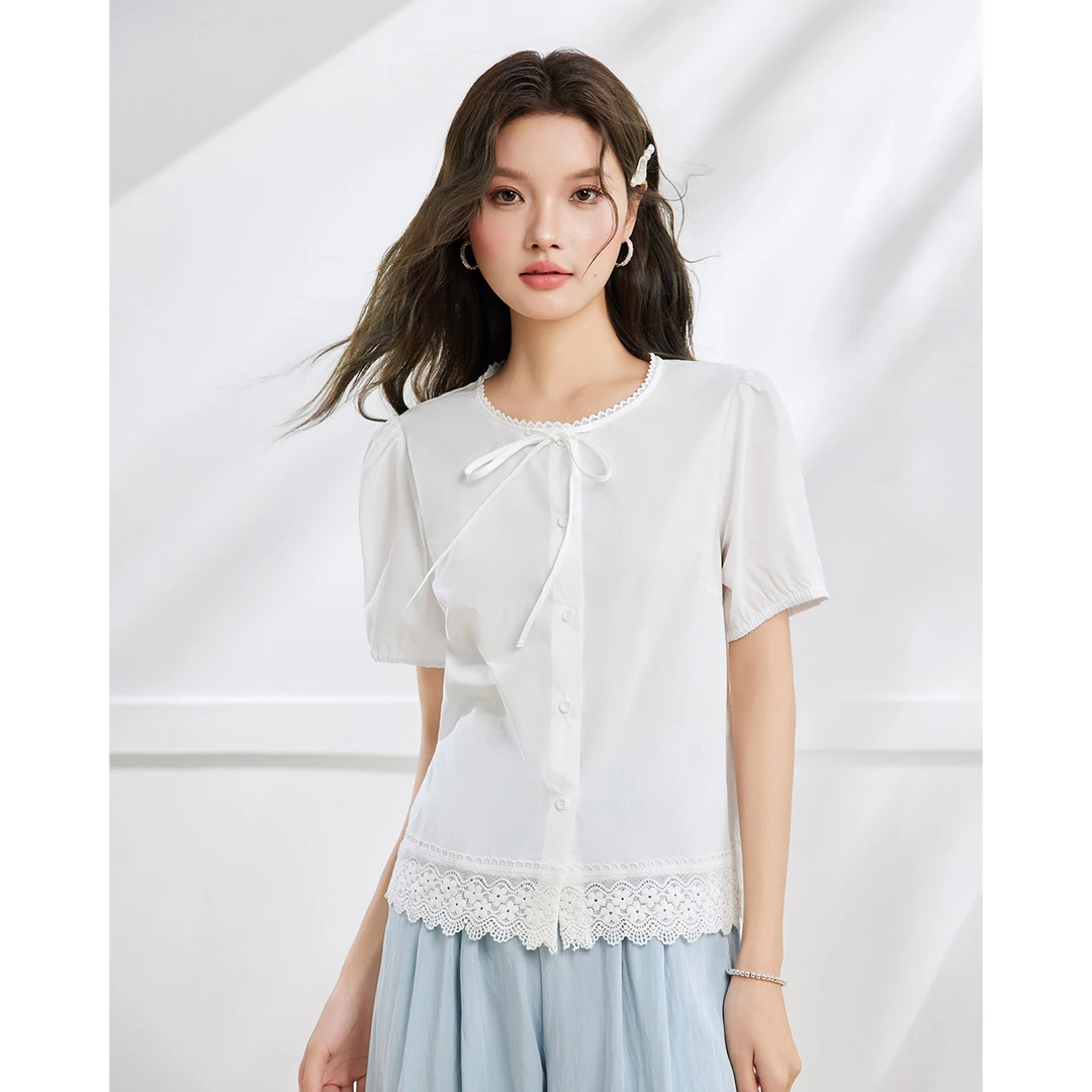 IEF/爱依服2025夏季新款法式温婉大方衣服通勤百搭独特漂亮小衫