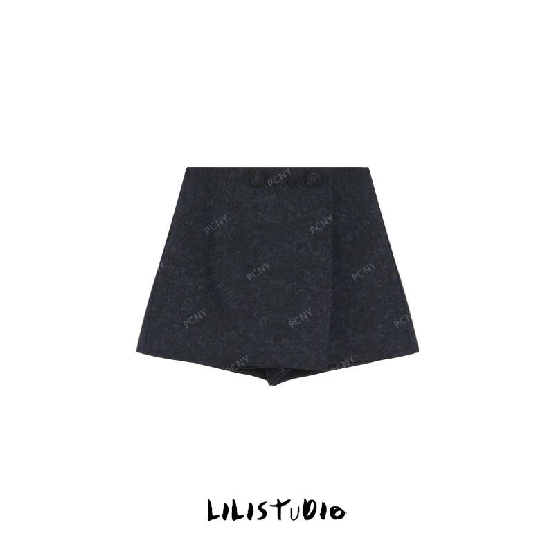 PCNY「影纹简扣」不理理夏季新款小众女装时髦百搭通勤显瘦短款裙裤