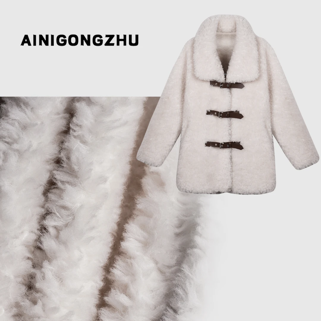 AINIGONGZHU/艾妮公主秋冬中长款保暖小香风羊毛女士外套23005
