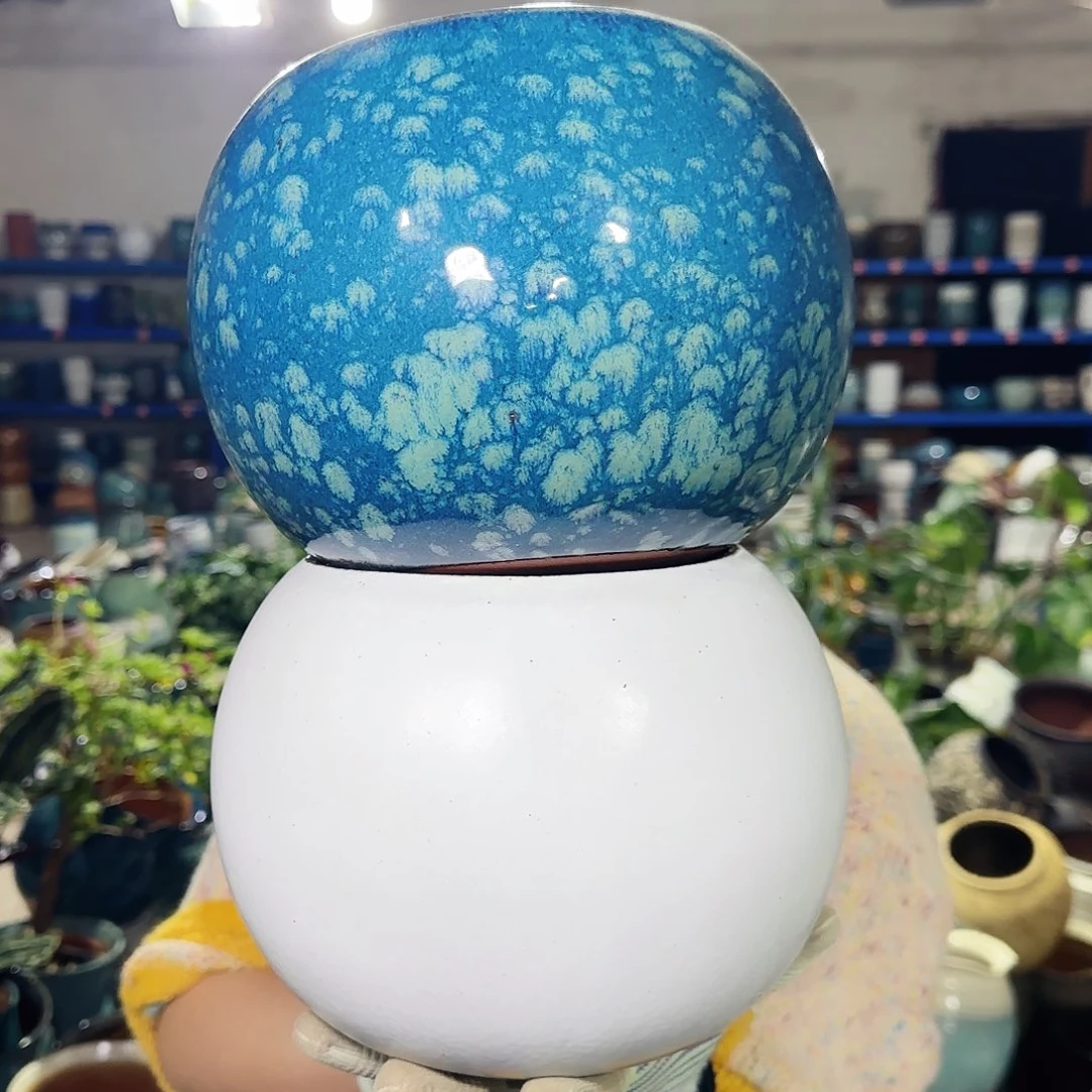 紫砂花盆高17口15
