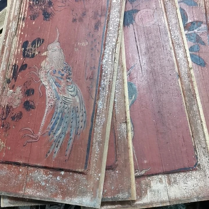 木聚*堂老木雕花版四片