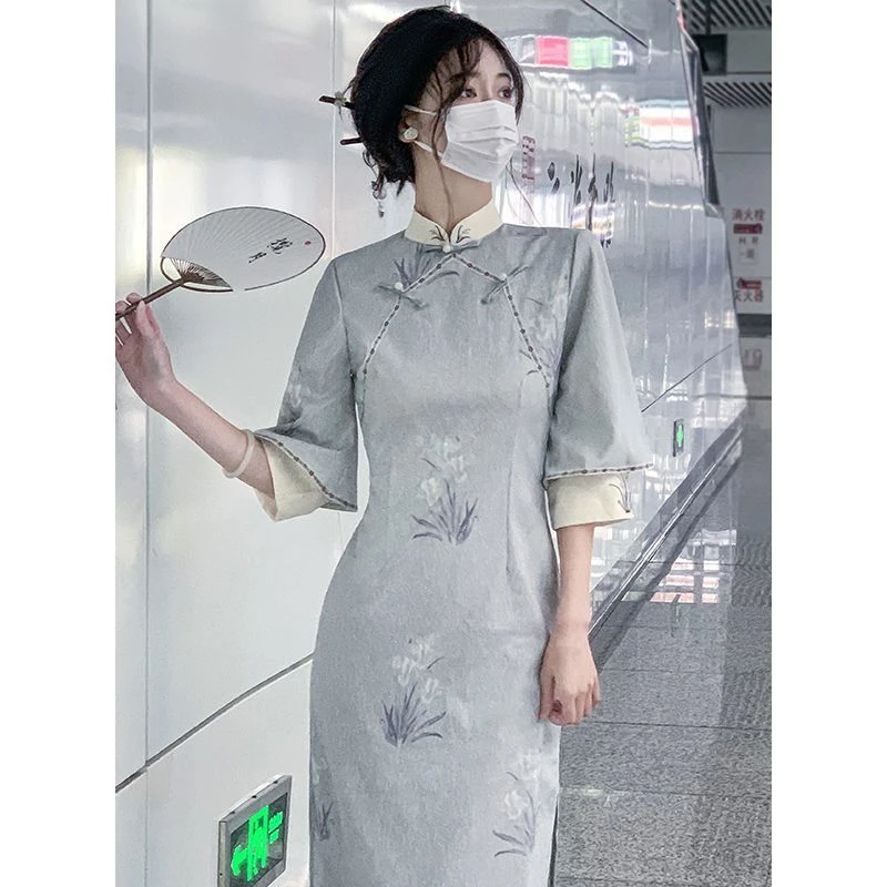 新中式刺绣旗袍年轻款日常可穿少女感古风连衣裙新品气质高端