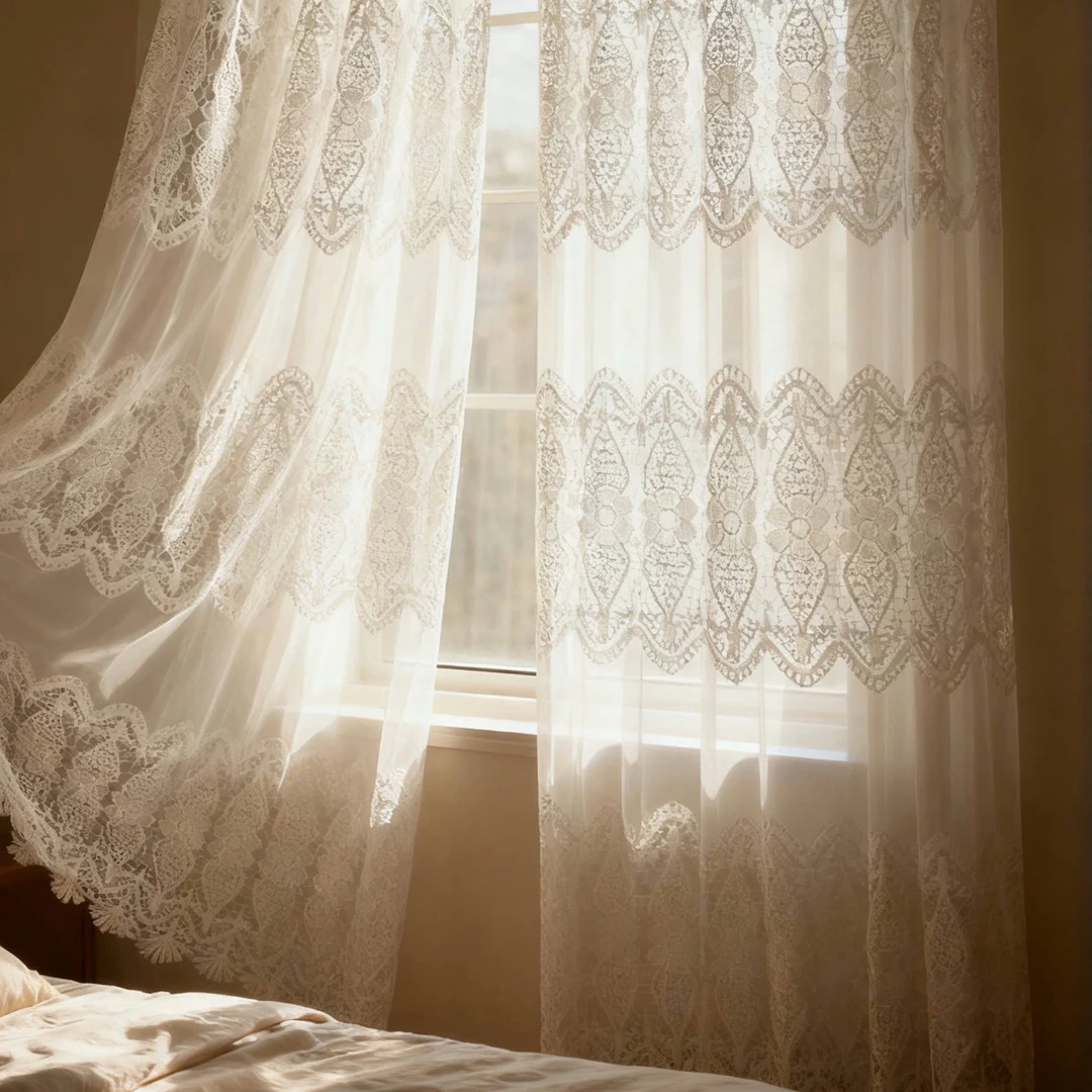 法式梦幻门帘窗帘适用于美式卧室厨房客厅