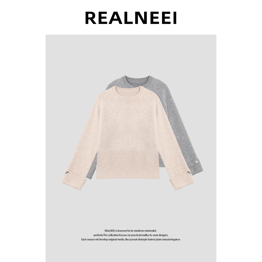 【加州大道】“Y毛衣”高品质圆领设计稿拼接保暖毛衣X8637