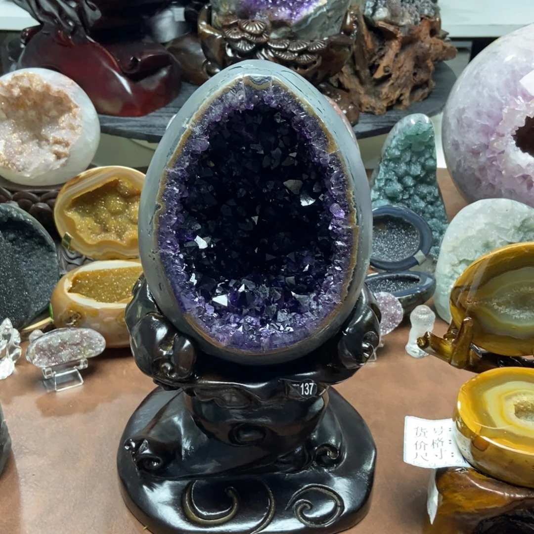 虎***9紫晶摆件未镶嵌水晶