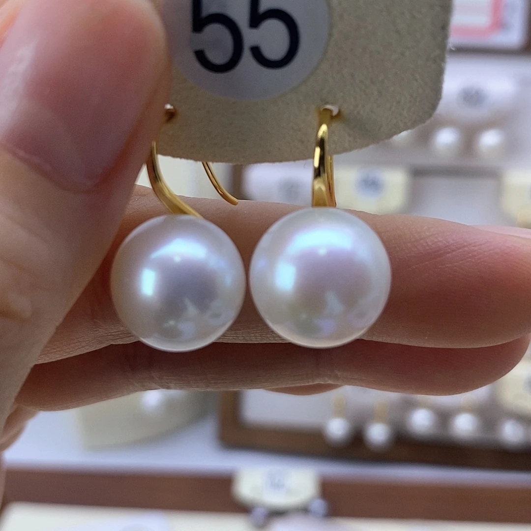 银S925镶嵌耳饰淡水珍珠