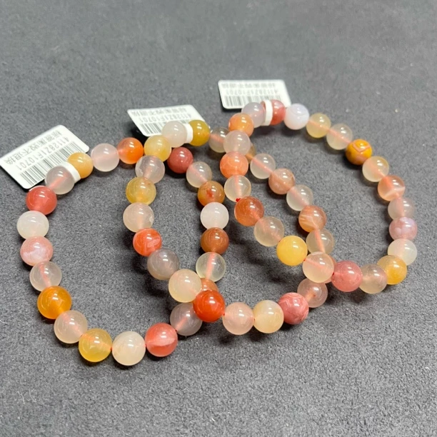 原矿无优化蒲缥南红搭玛瑙多宝单圈8mm左右多样性发一件颜色随机