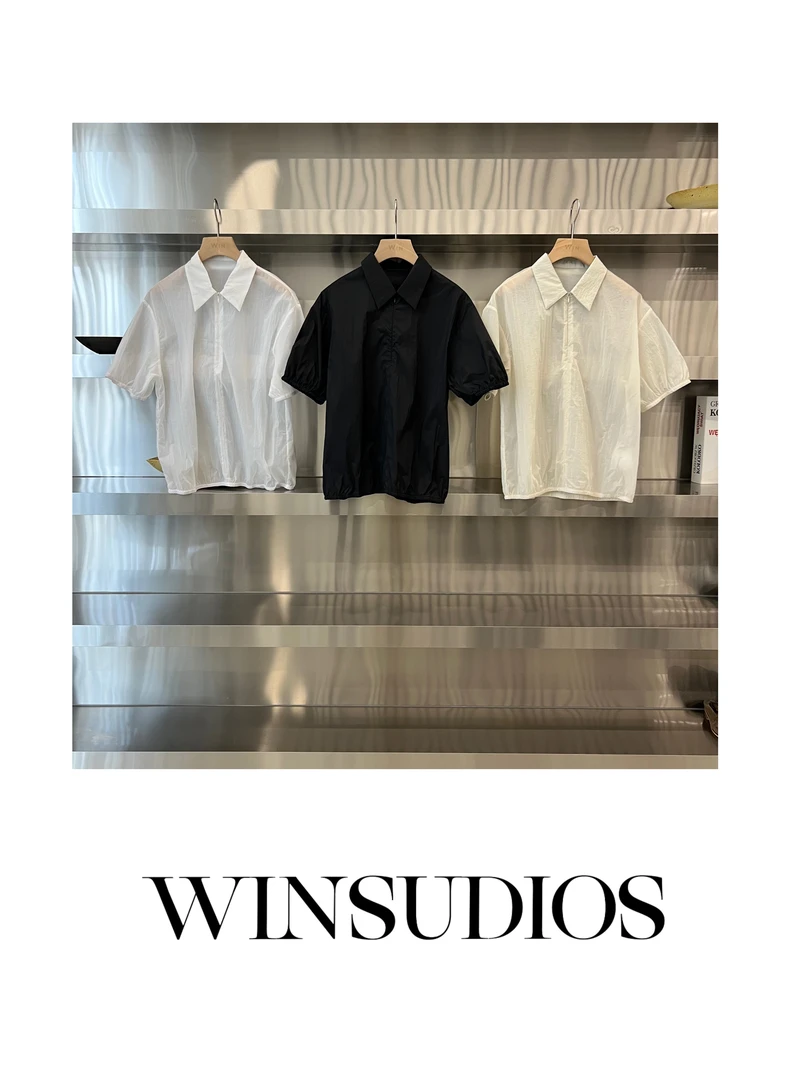 微风【Win小众定制款】带领拉链舒适短袖上衣