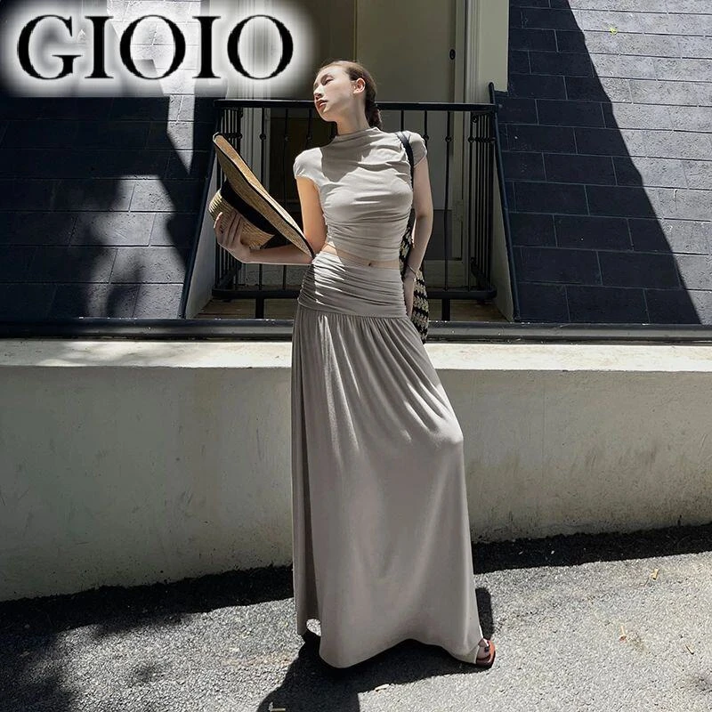 GIOIO气质慵懒感淡人针织套装2025高级感温柔盐系轻熟上衣半身裙