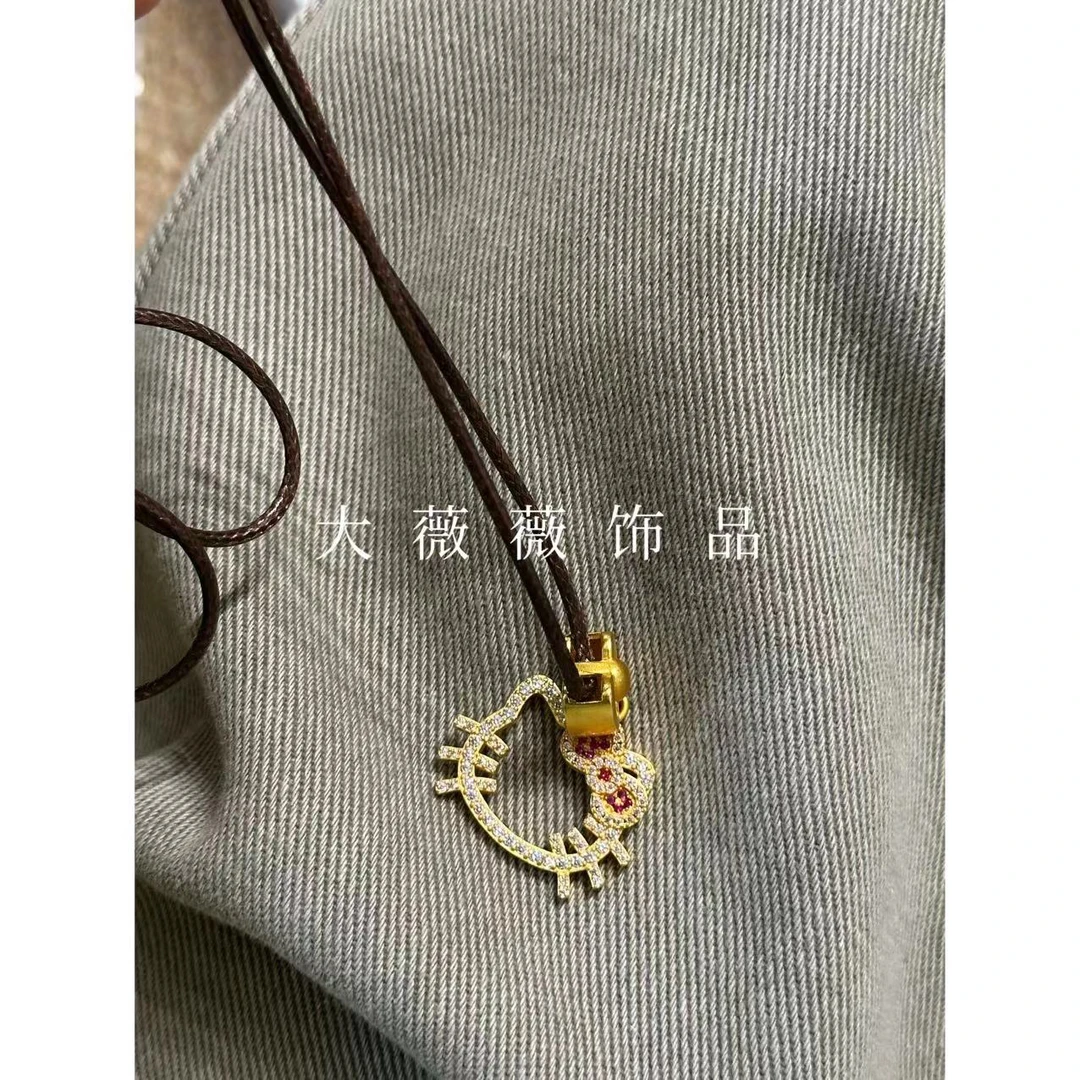 铜合金项链 新中式小巧猫咪项链-5589