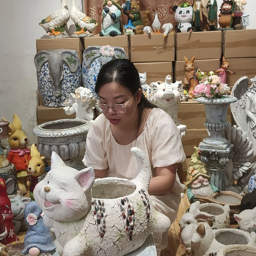 合成树脂氧化镁胖猫花盆