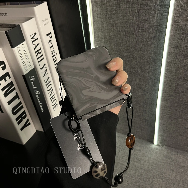 奢华创意阿尔卑斯纹手提绳适用于小米MIX Flip手机壳全包新款MIX