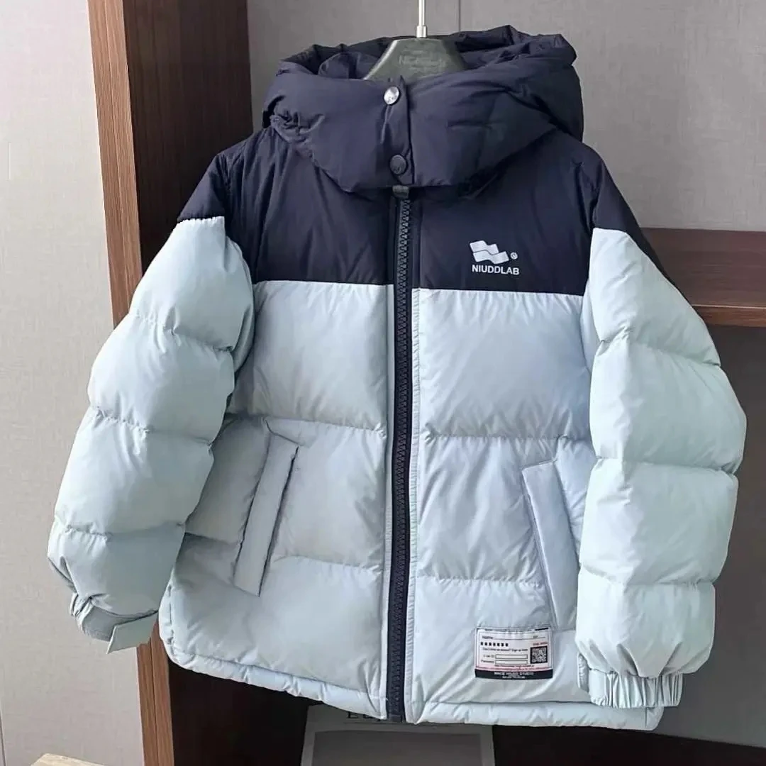 冬季新款韩版连帽加厚白鸭绒中大童男女童羽绒服外套潮帽子可以拆