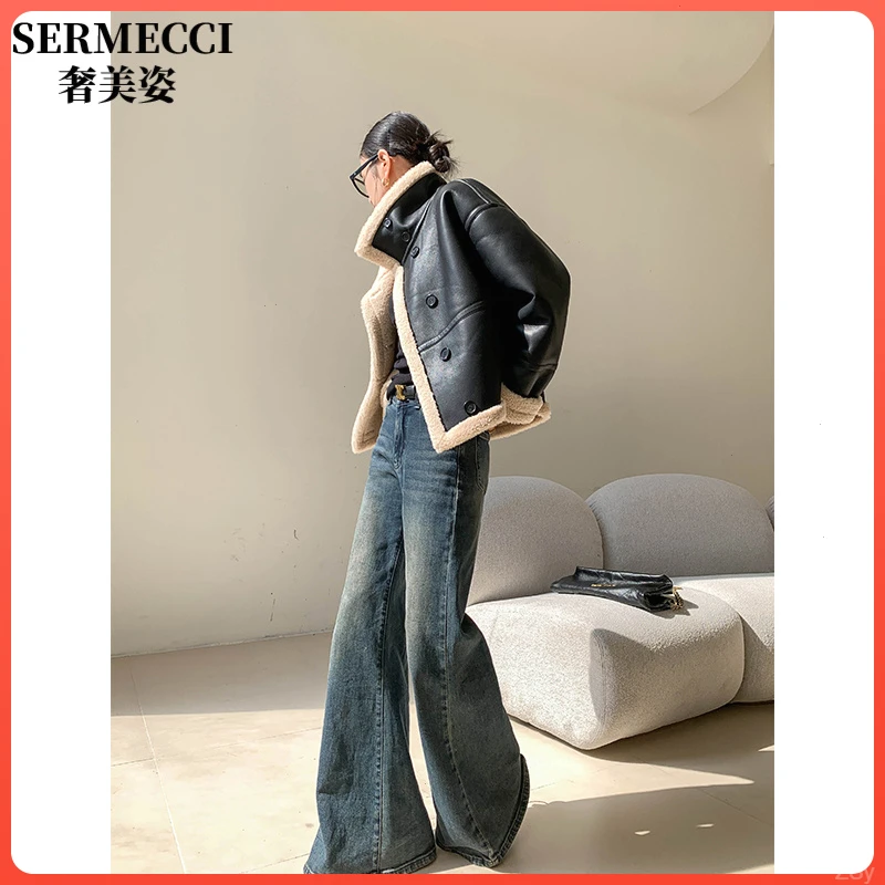 奢美姿品牌高级感修身显瘦皮衣女秋冬2025黑色轻奢感短款休闲外套