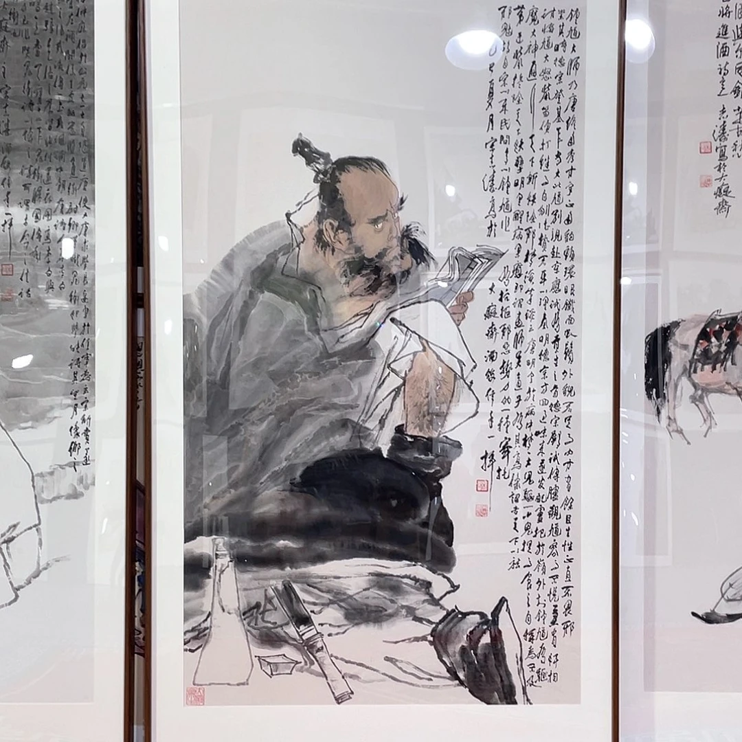 国画手绘画作品带框80/160