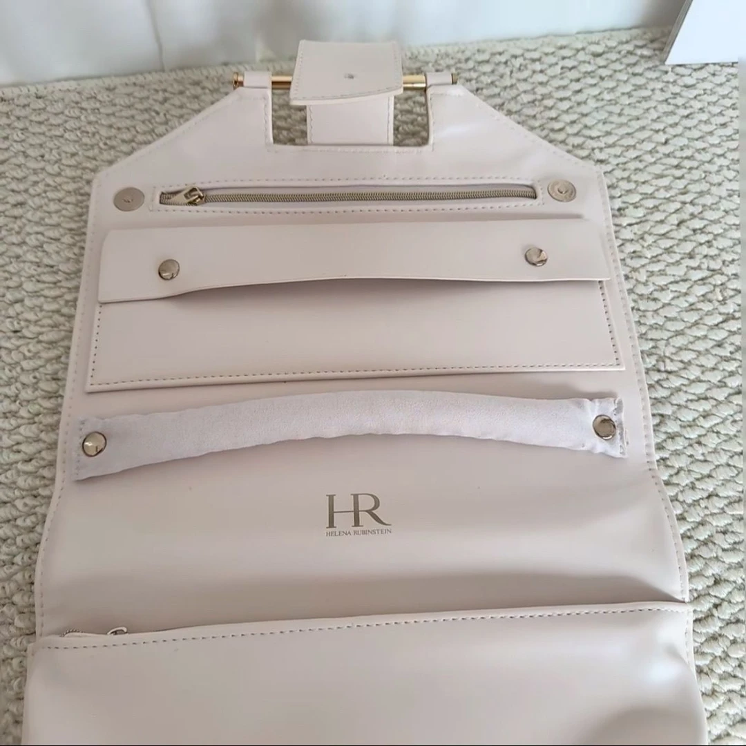 赫莲娜【K193】专柜礼赠三折叠洗漱化妆包PU材质手拎超大容量多隔层