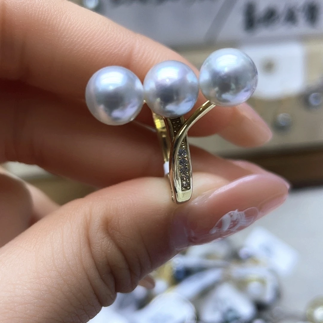 海水珍珠戒指银S925镶嵌