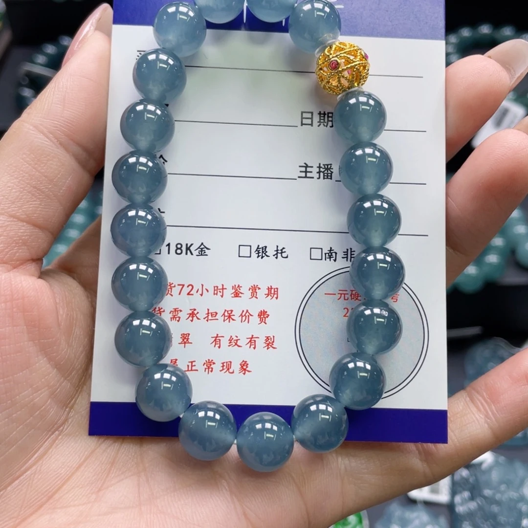 翡翠18K金镶嵌颈饰卡10