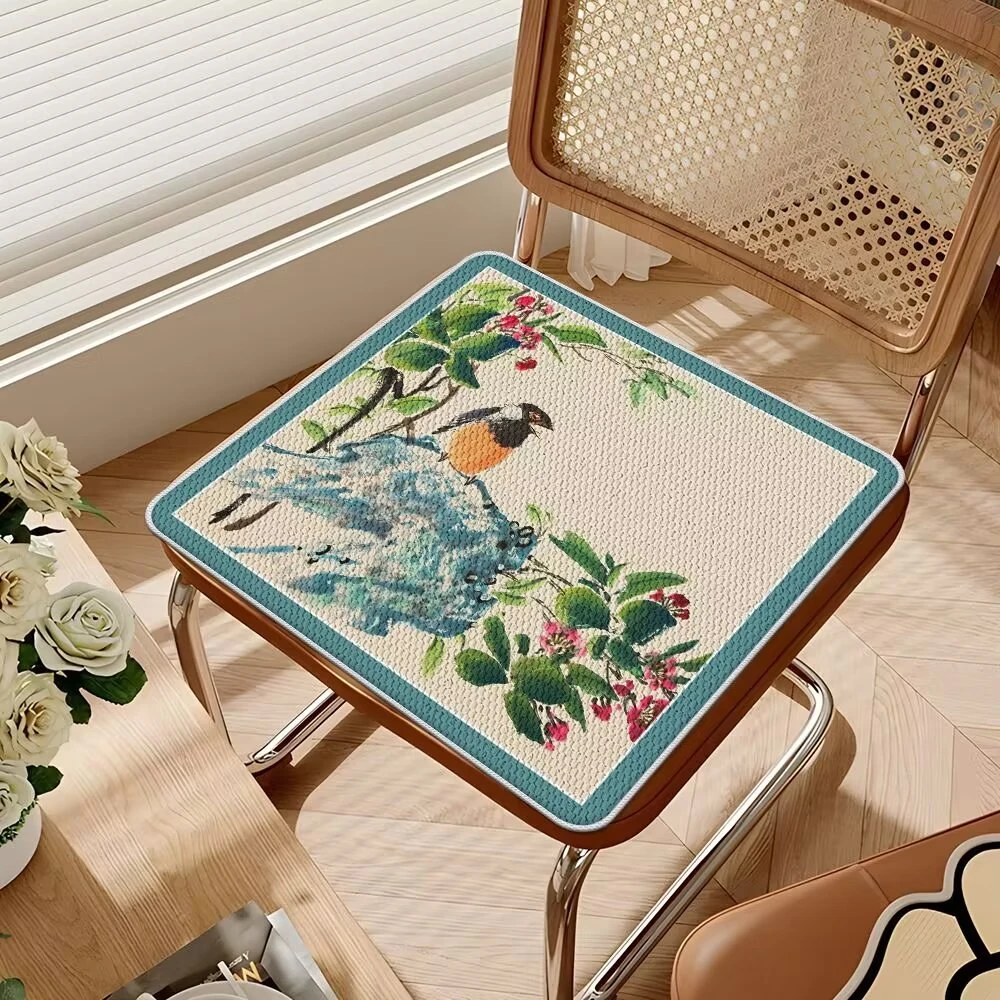 新中式夏季冰丝坐垫汽车沙发防滑坐垫办公室透气学生座椅坐垫