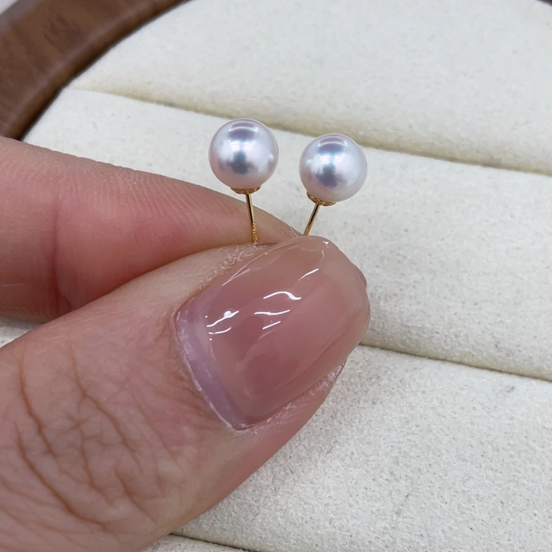 18K金镶嵌耳饰海水珍珠