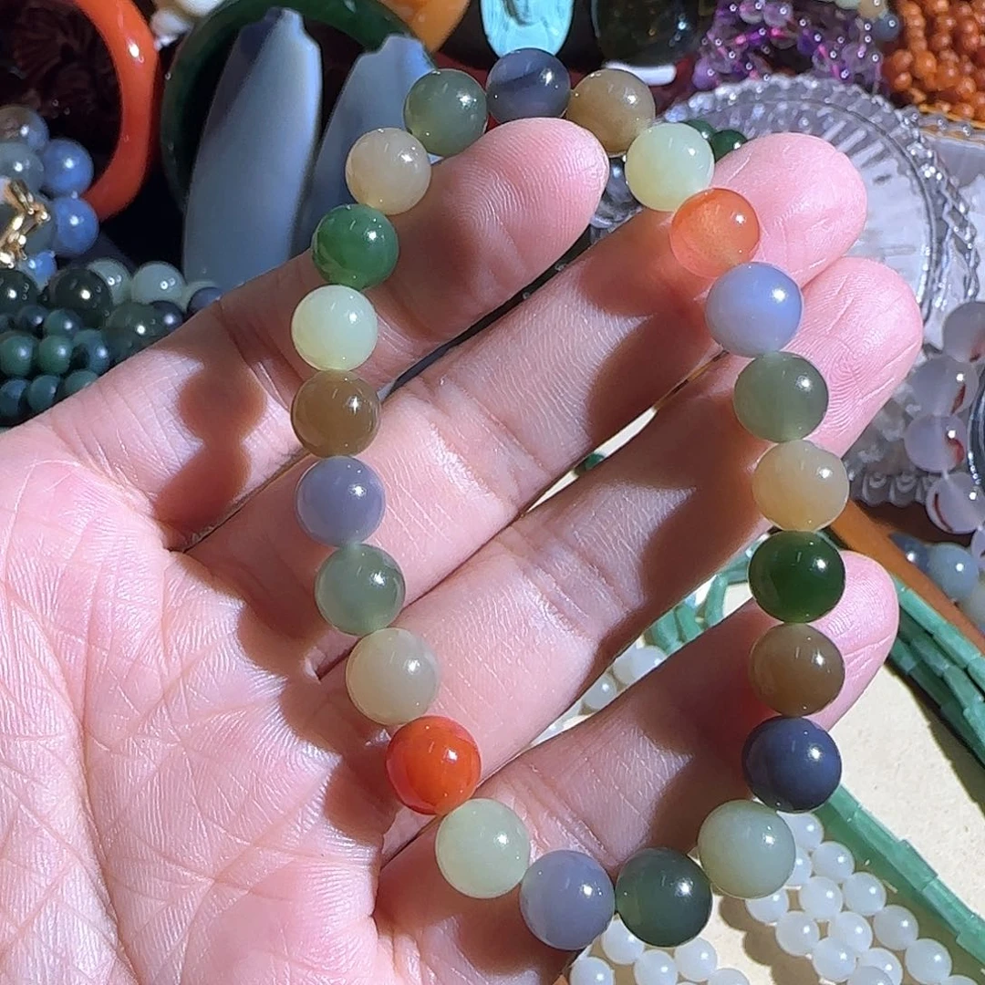 手链未镶嵌和田玉8mm精品多宝一条